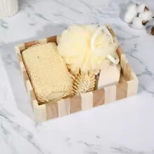 Luxury Spa Gift Set with Natural Accessories in GiftReady Wooden Box for Women Relaxation