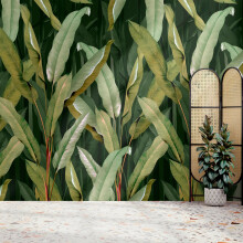 Superfresco Easy Banana Leaf Green Print To Order 3m x 2.8m Mural | Wallpaper Roll