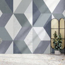 Superfresco Easy Tribal Geo Navy Print To Order 3m x 2.8m Mural | Wallpaper Roll