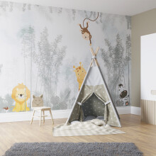 Superfresco Easy Roarsome Blue Grey Print To Order 3m x 2.8m Mural | Wallpaper Roll