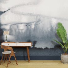 Superfresco Easy Watercolour Landscape Navy Print To Order 3m x 2.8m Mural | Wallpaper Roll