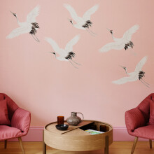 Superfresco Easy Cranes in Flight Blush Print To Order 3m x 2.8m Mural | Wallpaper Roll