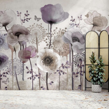 Superfresco Easy Poppy Purple Print To Order 3m x 2.8m Mural | Wallpaper Roll