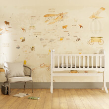 Superfresco Easy Around the World Neutral Print To Order 3m x 2.8m Mural | Wallpaper Roll