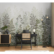 Superfresco Easy Leaf Silhouette Sage Print To Order 3m x 2.8m Mural | Wallpaper Roll