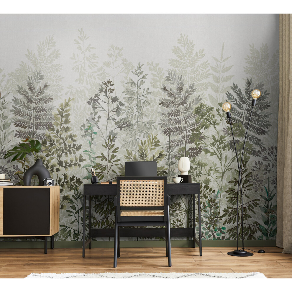 Superfresco Easy Leaf Silhouette Sage Print To Order 3M X 2.8M Mural | Wallpaper Roll