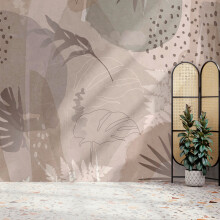 Superfresco Easy Abstract Leaf Neutral Print To Order 3m x 2.8m Mural | Wallpaper Roll