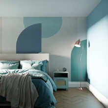 Superfresco Easy Curve & Arch Geo  Teal Print To Order 3m x 2.8m Mural | Wallpaper Roll