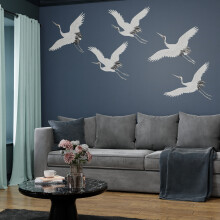 Superfresco Easy Cranes in Flight Midnight Print To Order 3m x 2.8m Mural | Wallpaper Roll