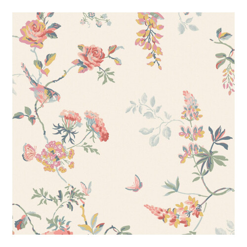 Cath Kidston Birds & Roses Spring Floral Wallpaper