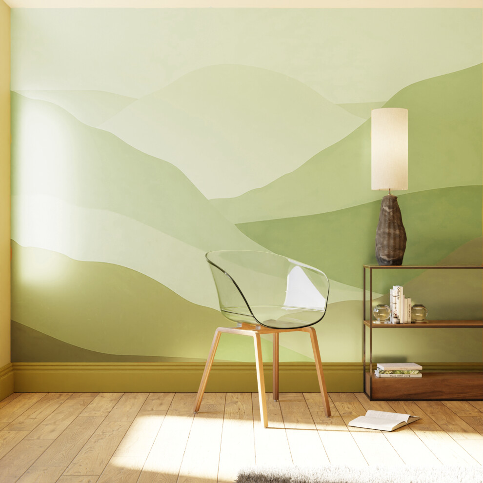 Superfresco Easy Beyond The Horizon Green Print To Order 3M X 2.8M Mural | Wallpaper Roll