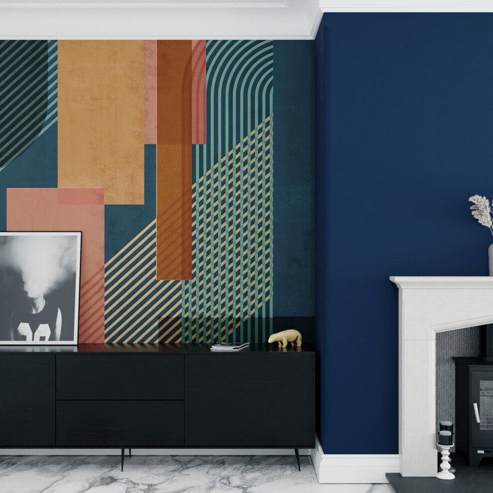 Superfresco Easy Graphic Navy Print To Order 3M X 2.8M Mural | Wallpaper Roll