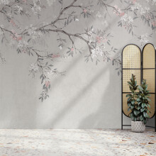Superfresco Easy Blossom Trail Grey Print To Order 3m x 2.8m Mural | Wallpaper Roll