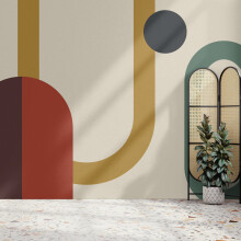 Superfresco Easy Oval Geo Pop Red Print To Order 3m x 2.8m Mural | Wallpaper Roll
