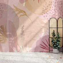 Superfresco Easy Abstract Leaf Pink Print To Order 3m x 2.8m Mural | Wallpaper Roll