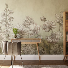 Superfresco Easy Muted Floral Duck Egg Print To Order 3m x 2.8m Mural | Wallpaper Roll