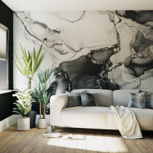 Superfresco Easy Agate Marble Mono Print To Order 3m x 2.8m Mural | Wallpaper Roll