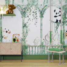 Superfresco Easy Animal Arch Green  Print To Order 3m x 2.8m Mural | Wallpaper Roll