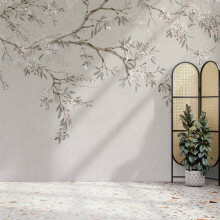 Superfresco Easy Blossom Trail Neutral Print To Order 3m x 2.8m Mural | Wallpaper Roll