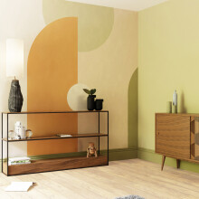 Superfresco Easy Curve & Arch Geo  Green RustPrint To Order 3m x 2.8m Mural | Wallpaper Roll