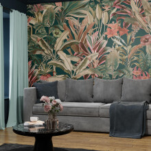Superfresco Easy Funky Jungle Teal Print To Order 3m x 2.8m Mural | Wallpaper Roll