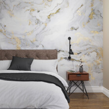Superfresco Easy Gilded Stone Grey Gold Print To Order 3m x 2.8m Mural | Wallpaper Roll