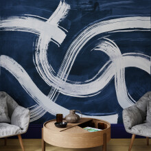Superfresco Easy Expression Navy Print To Order 3m x 2.8m Mural | Wallpaper Roll