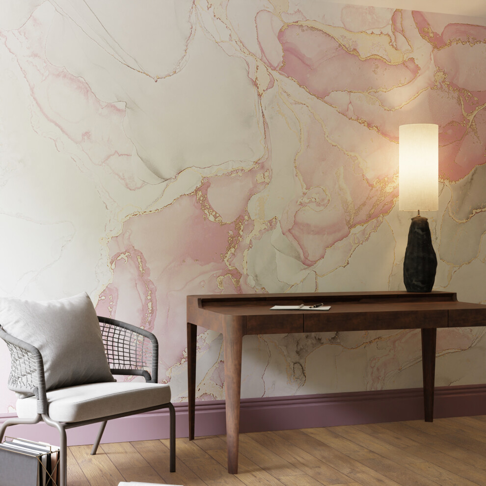 Superfresco Easy Agate Marble Print To Order 3M X 2.8M Mural | Wallpaper Roll Pink