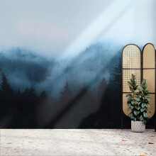 Superfresco Easy Misty Landscape Navy Print To Order 3m x 2.8m Mural | Wallpaper Roll