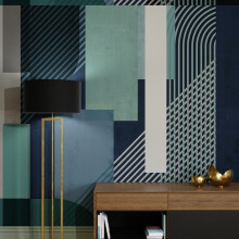Superfresco Easy Graphic Navy Green Print To Order 3m x 2.8m Mural | Wallpaper Roll