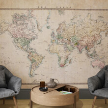 Superfresco Easy The Archivist Map  Natural Print To Order 3m x 2.8m Mural | Wallpaper Roll