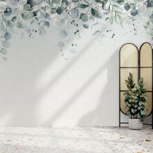 Superfresco Easy Botanical Cascade Duck Egg Print To Order 3m x 2.8m Mural | Wallpaper Roll