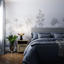 Superfresco Easy Muted Floral Light Blue Print To Order 3m x 2.8m Mural | Wallpaper Roll