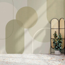 Superfresco Easy Arched Geo Muted Sage Print To Order 3m x 2.8m Mural | Wallpaper Roll