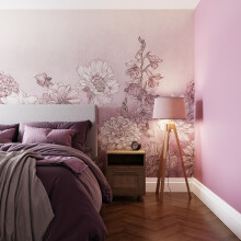 Superfresco Easy Muted Floral Lilac Print To Order 3m x 2.8m Mural | Wallpaper Roll