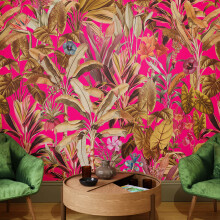 Superfresco Easy Funky Jungle Hot Pink Print To Order 3m x 2.8m Mural | Wallpaper Roll