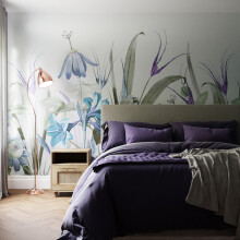 Superfresco Easy Flora Duck Egg Print To Order 3m x 2.8m Mural | Wallpaper Roll