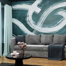 Superfresco Easy Expression Teal Print To Order 3m x 2.8m Mural | Wallpaper Roll