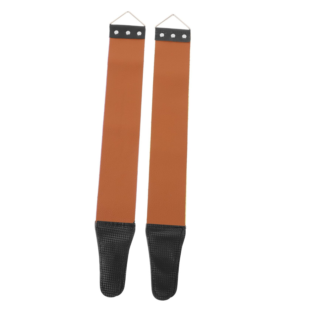 2pcs DoubleSided Razor Strop Sharpening Tool Leather Strap for Straight Razors Random Color