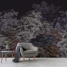 Superfresco Easy Forest Canopy Navy Print To Order 3m x 2.8m Mural | Wallpaper Roll