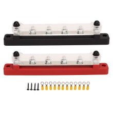 Insulated Flame Retardant Power Distribution Block Battery Busbar with Nickel Plated Brass Studs for Automotive Marine12V to48V Systems