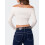 (S, White) Blusa cropped feminina e outono. 7