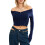 (S, Blue) Blusa cropped feminina e outono. 5