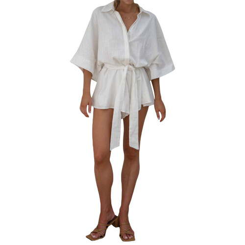 (XL, White) Γυναικείο καλοκαιρινό σορτς μοντέρνο V. 1