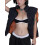 (L, Black) Canotta donna, spalline e feste. 7