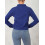 (XL, Dark Blue) Γυναικείο μονόχρωμο τζιν μπουφάν με μακριά μανίκια και τσέπη 13