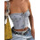 (L, Blue 1) Chaleco vaquero para con botones. 2