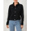(L, Black) Γυναικείο μονόχρωμο τζιν μπουφάν με μακριά μανίκια και τσέπη 11