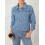 (XXL, Light Blue) Γυναικείο μονόχρωμο τζιν μπουφάν με μακριά μανίκια και τσέπη 5