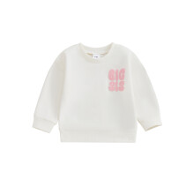 (3-4 Years, Beige) Φούτερ για Μικρά Αγόρια Κορίτσια με Μακρυμάνικο και Κέντημα